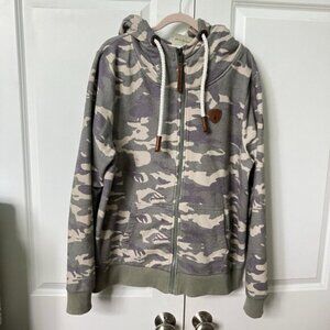 Wanakome Hoodie Camo Full Zip Mens XL Outdoor Made in Turkey